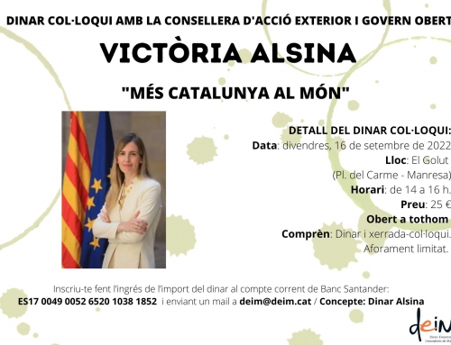 Dinar col·loqui amb Victòria Alsina, consellera d’acció exterior i govern obert